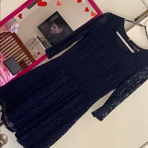 Navy Blue Lace Dress